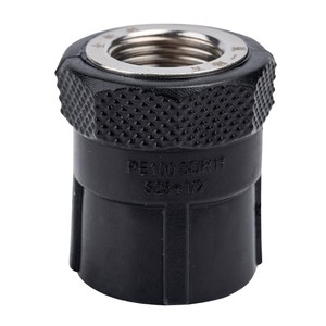 耐久性のあるHDPEメスねじ付きカップリングソケット継手PE水パイププラスチックチューブPe 25*20mm