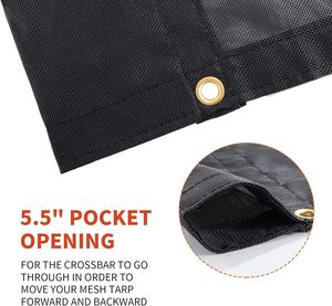 3.2x2.3m <strong>HDPE</strong> <strong>220gsm</strong> Black Mesh Tarp Safety Truck Cargo Net with Grommets Every 2 Feet Garden Shade Net - Product Image 4