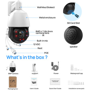 4k 8MP tốc độ cao Dome PoE PTZ hai cách âm thanh 25x zoom tự động theo dõi máy ảnh ngoài trời với tự động gạt nước An ninh CCTV 4k máy ảnh - Product Image 2