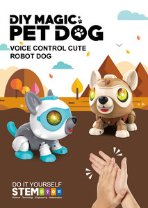 最新の教育用DIY自己組織化音声制御ロボット犬STEMおもちゃB/Oタッチセンシングインタラクティブ子犬ロボットペットおもちゃ子供用 - Product Image 2