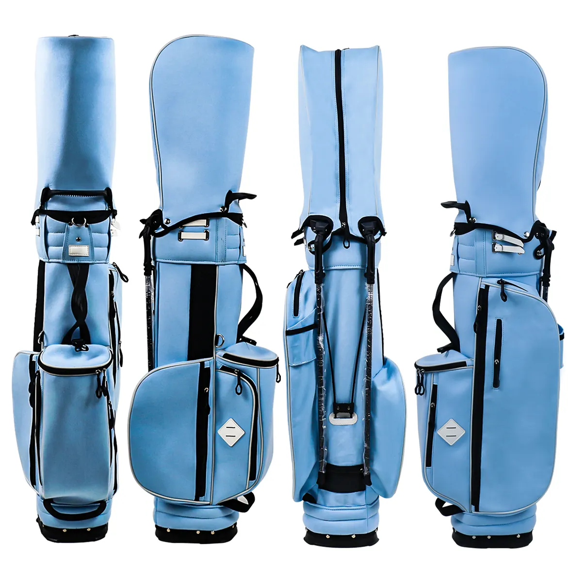 Konday Factory tas golf bordir logo kustom kantung kulit PU tas berdiri golf