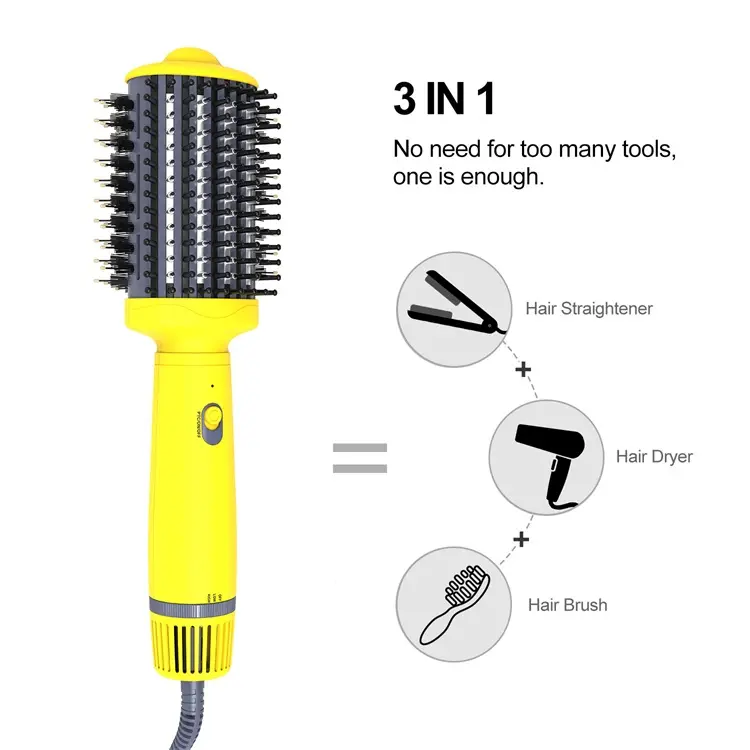2021 New Model 3 In 1 Multi-functional Modeling Hot Air Comb Double Sided Hair Straightening Brush