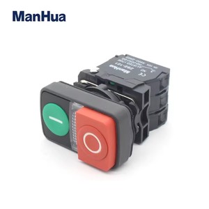 Manhua XB5-AW84M5 Beleuchteter Doppelkopf-Druckknopf schalter rot-grün EIN/AUS mit Kontroll leuchte - Product Image 3