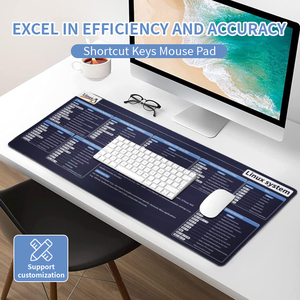Alfombrilla de ratón con teclas de sistema Excel y Linux combinada a prueba de agua personalizada, alfombrilla de ratón XXL grande extendida con borde cosido antideslizante - Product Image 2