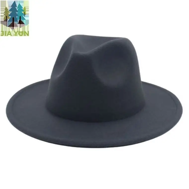 Chapéus unissex de feltro, chapéu 2021 lã larga com 18 cores em estoque 100%