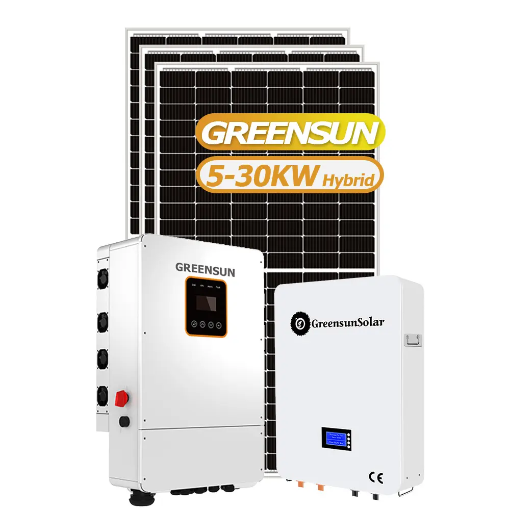 Greensun Solar 8KW 10KW solar kiit energy storage products system panel complete for home lighting price with battery