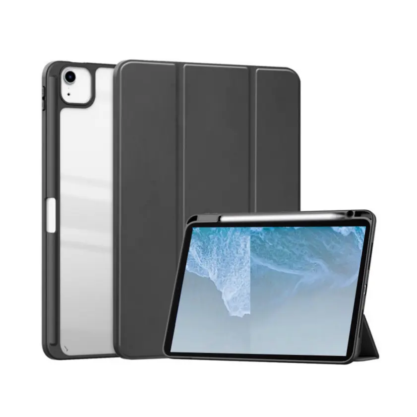 Case With Soft Edge Pencil Holder TPU+PC Acrylic clear back cover for ipad mini 5 6 air 3 4 5 10.9 10.2 pro 10.5 11 10th 10.9
