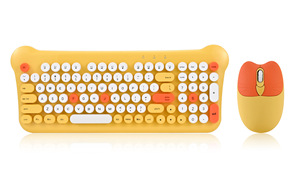 Venta al por mayor teclas redondas lindo 2,4 GHz BT teclado inalámbrico conjunto de ratón teclado inalámbrico y ratón combinado para ordenador PC - Product Image 4