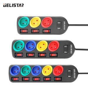 French Type <strong>3</strong> Way <strong>and</strong> <strong>2</strong> USB with Individual Switch <strong>Socket</strong> Power Strip - Product Image 6