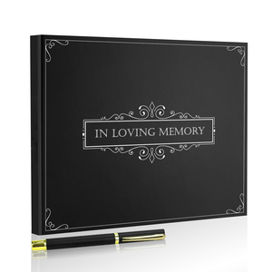2025 Custom Printing in Loving <strong>Memory</strong> Guest Book Celebration of Life Funeral Black Sign in Blank Memorial Service Notebook - Product Image 1
