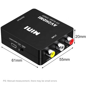 黑色RCA至Hdmi 1080P迷你RCA复合CVBS视频音频转换器适配器PAL/NTSC影音至Hdmi转换器适配器，适用于PS3/STB