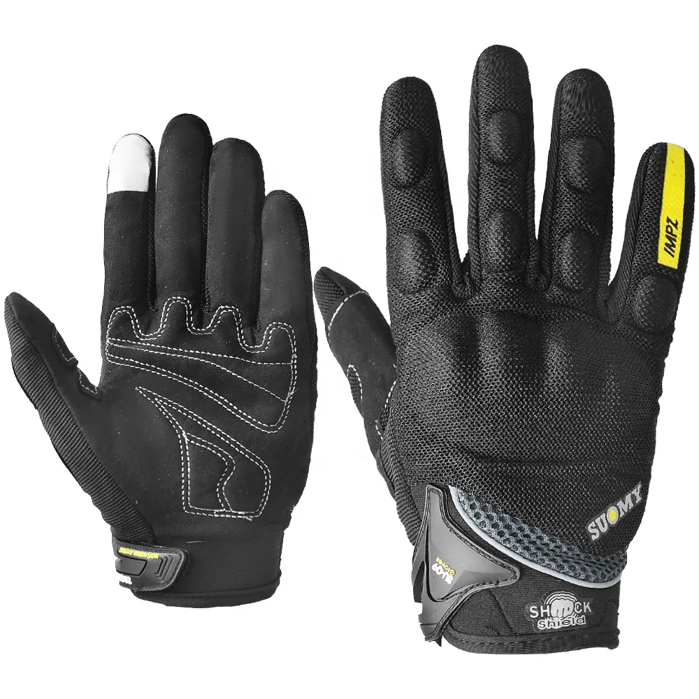 ถุงมือมอเตอร์ไซด์ suomy ระบายอากาศได้ดี, ถุงมือขี่จักรยานเต็มนิ้วกันกระแทกถุงมือมอเตอร์ไซด์ Moto luvas