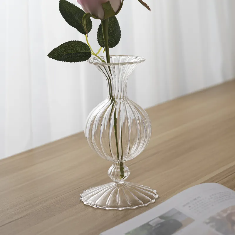 Vaso di fiori di vetro di alta qualità vaso di fiori trasparente terrario mini vaso decorativo