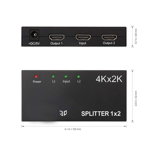 <strong>2</strong> in <strong>1</strong> 2in1 4K HDTV <strong>Splitter</strong> Converter <strong>1</strong> in <strong>2</strong> Out <strong>1</strong> Male to Dual HDTV <strong>2</strong> Female <strong>Splitter</strong> Adapter Works at Same Time