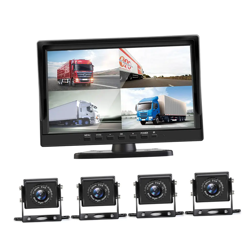 Vrachtwagen Achteruitrijmonitor Bus Camerasysteem Auto Achteruitrijcamera Kit 24V Dashcam 360 Graden Dc 12V Waterdichte Camera