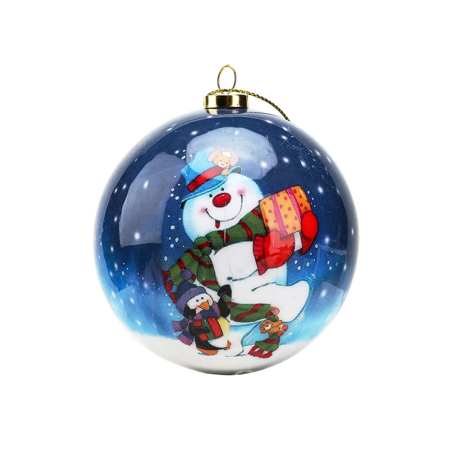 Wholesale Custom Christmas Hanging Decor Bauble High Quality 8cm round Ceramic Ball ornaments Foam Material Tree Decorations