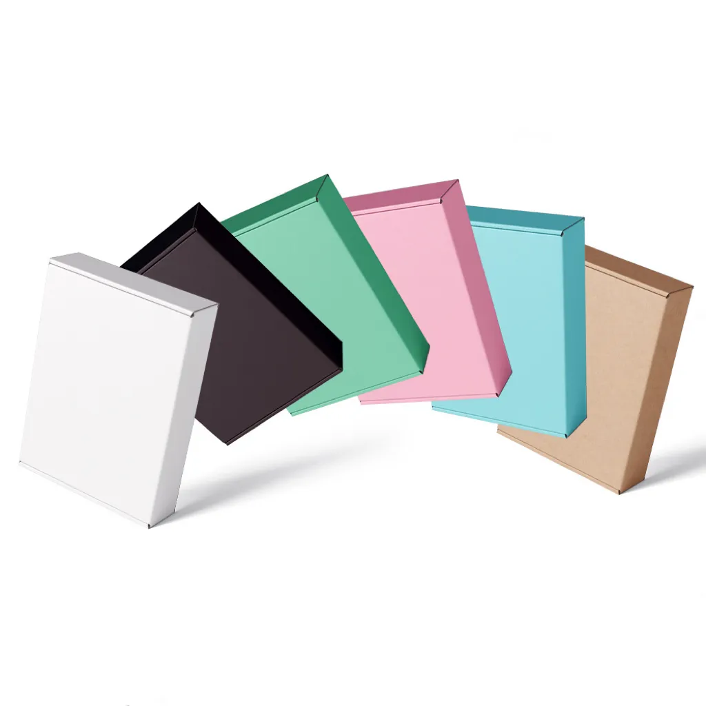 Tamaños estándar Logotipo personalizado En stock E-flauta Caja de correo de papel corrugado para envío de embalaje de pequeñas empresas