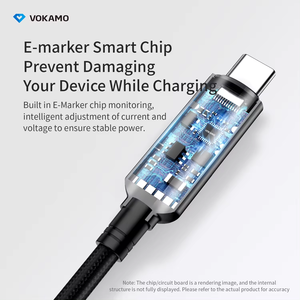 独特的DIY设计快速充电屏幕系列Type-C至Type-C 100W电缆1.2M USB C至C LED电缆 - Product Image 4