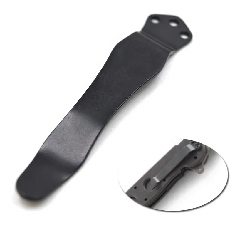 Aangepaste Grootte Black Metal Titanium Diepe Carry Mes Clips Onderdelen Riem Pocket Clip