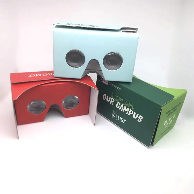 Più nuovo portatile personalizzato google cartone 3d vr occhiali con la busta di imballaggio goole cartone vr Occhiali google cartone v2