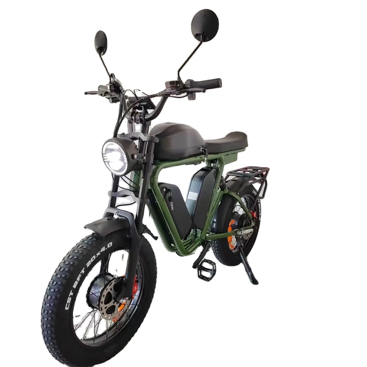 Vélo électrique à double moteur 2000W, triple batterie 52V, 70Ah, suspension complète, frein hydraulique, pneu à longue portée, cadre en aluminium