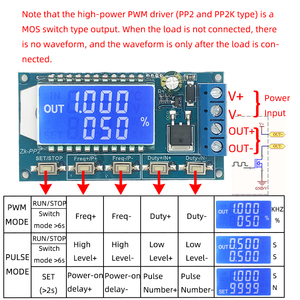 Generatore PWM ad alta potenza modalità impulso Dimming modulo di controllo della velocità regolabile ciclo di ritardo PP2 Drive LED carico del motore - Product Image 4
