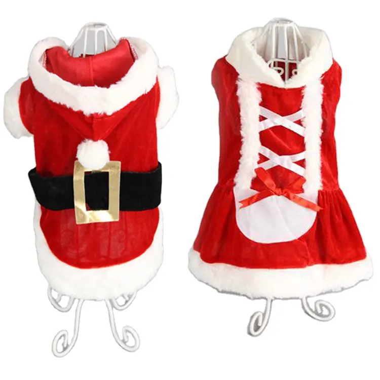 Vendita calda divertente babbo natale vestiti per animali domestici costume cane abbigliamento natalizio