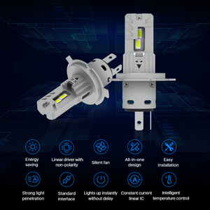 All-in-one tasarım H7 H4 H11 Canbus Led far 10000LM soğutma fanı CSP3570 H8 9005 9006 H3 H1 ön araba farı w209 w212 için Led - Product Image 5
