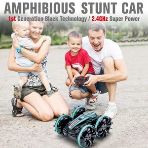 Popüler amfibi çift yan sürüş uzaktan kumanda araba RC Off-Road araba canavar kamyon oyuncak dört tekerlekler 360 derece RC dublör araba - Product Image 2