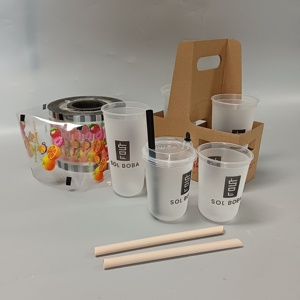 カラフルなペットドリンクU字型プラスチックカップ人気デザインカスタム印刷航空会社カップ - Product Image 6