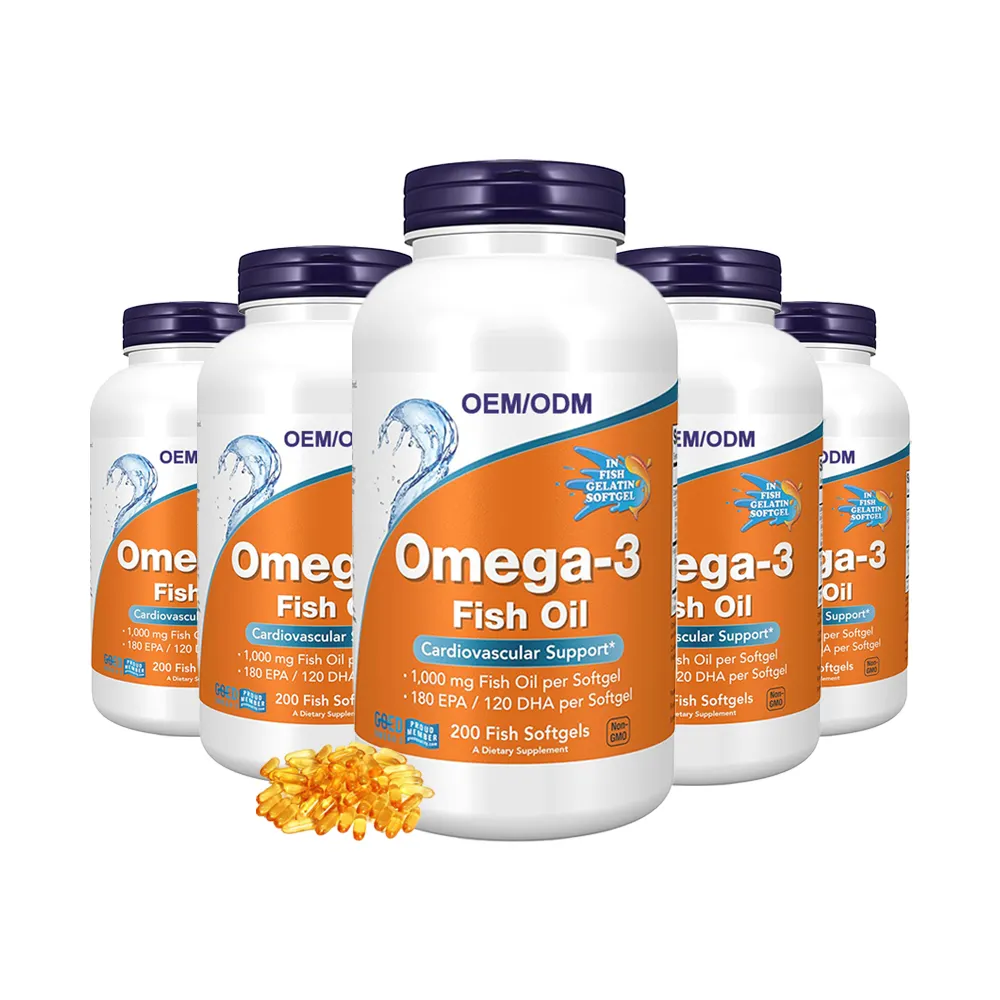 GMP Healthcare integra vitamina DHA 1000mg olio di pesce Omega 3 capsule Softgel