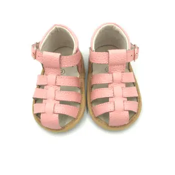 Sandalias antideslizantes de cuero para niños y niñas, zapatos de suela suave, venta al por mayor, nuevos diseños