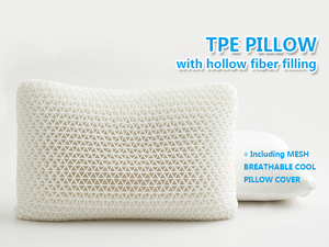 2-for-1 High Elasticity TPE Cooling <strong>Pillow</strong> with Fluffy Fiber Solid Pattern for Comfortable Neck Support - Product Image 6