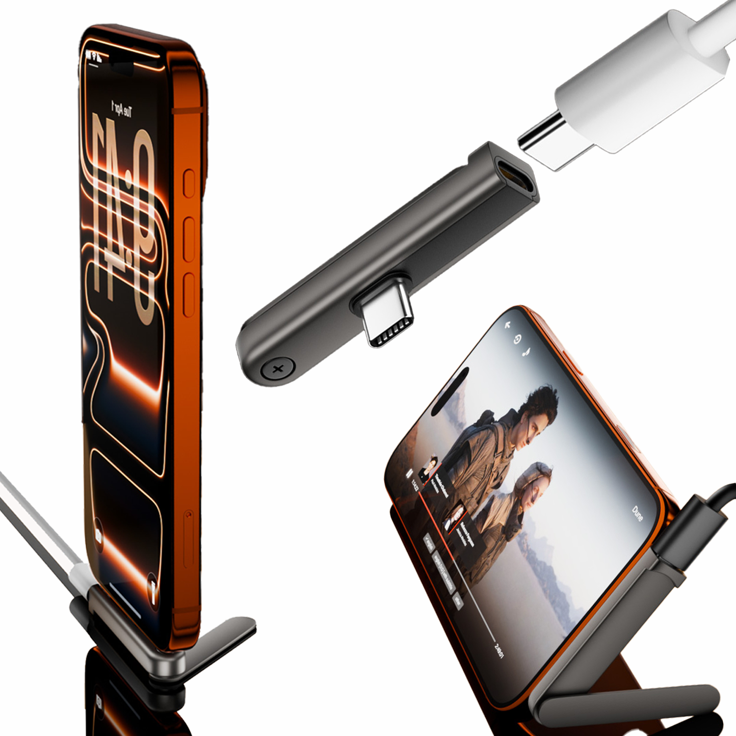 USB C maschio a Tipo C femmina Grigio