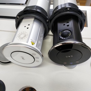 All Black <strong>White</strong> Glass Top IP65 Waterproof US Standard Wifi Smart Motorized Kitchen Pop up <strong>Socket</strong> <strong>with</strong> <strong>USB</strong>-c LED Light for Home - Product Image 6