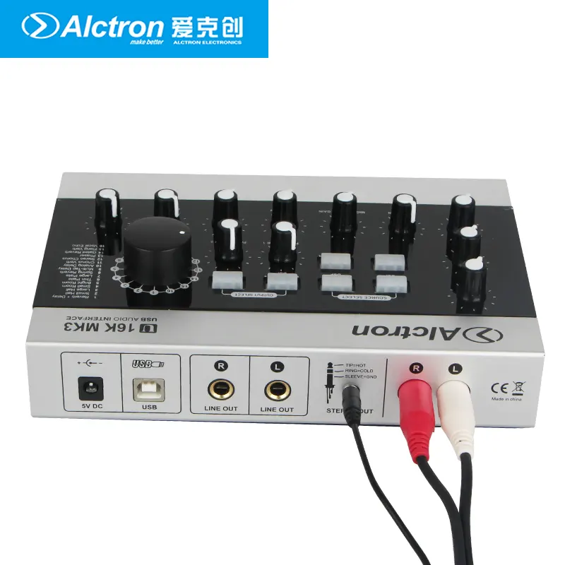 Interface d'enregistrement Audio Alctron U16K MK3, Microphone, carte son externe USB, amplificateur avec câble RCA pour téléphone, PC et ordinateur portable