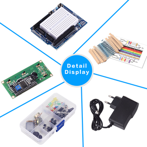 LAFVIN Power supply learning ki R3 Project Starter Kit including <strong>Ultrasonic</strong> <strong>Sensor</strong>, LCD1602 with Tutorial for <strong>Arduino</strong>