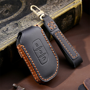 For <strong>Luxury</strong> Leather Car <strong>Key</strong> Case Cover Fob Protector Keyring for Dongfeng Forthing Evo T5 2021 Keychain Holder Shell Bag - Product Image 1
