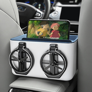 卸売カーティッシュ多機能2in1紙収納ボックス車インナーウォーターカップホルダーアームレストボックス収納ボックス車用