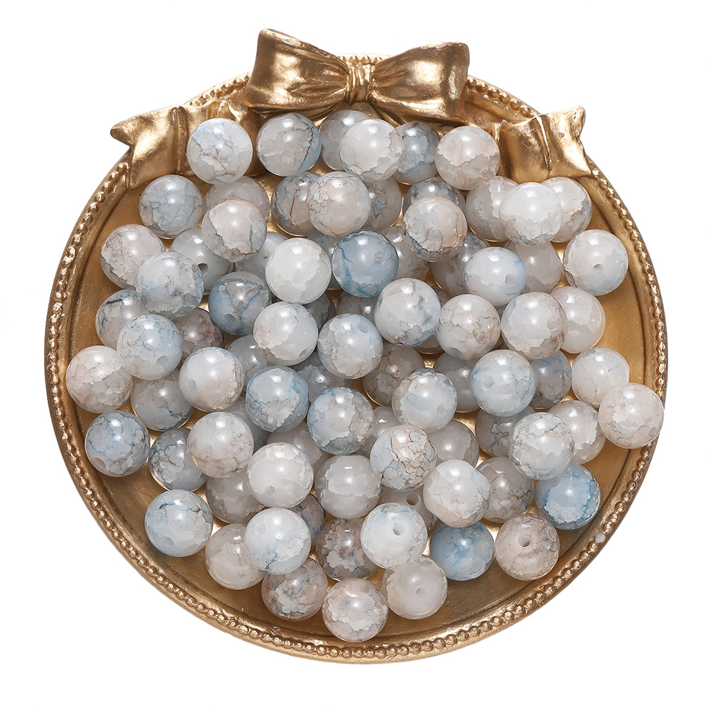 Perles de verre teintes à l'encre - bleu-gris