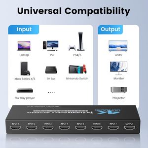 SYONG HDMI2.0b Switch 4K @ 60Hz 7X1 con control remoto IR Iron Shell Support Dolby Vision, HDR10 para Xbox, PS5/4, Laptop, PC - Product Image 6