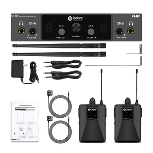 ER-480 UHF profesyonel kulak içi monitör sistemi 2 kanallı kablosuz XLR Metal kulak izleme için çok yönlü ses sahne Polar - Product Image 6