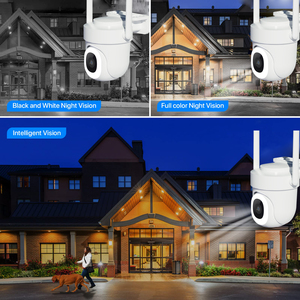 WiFi güvenlik kamerası açık kablolu 3MP tam renkli gece görüş AI algılama 2 yönlü ses PTZ otomatik izleme desteği Alexa - Product Image 3