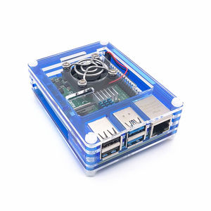 Custodia in acrilico Raspberry Pi 4 modello B scatola da 9 strati custodia nera e trasparente con ventola di raffreddamento - Product Image 4