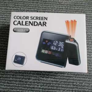 P608เครื่องฉายเวลา LED ตั้งโต๊ะ, โปรเจ็คเตอร์ปฏิทินนาฬิกาปลุกแบบดิจิตอลหน้าจอสีแสดงนาฬิกาปฏิทินสภาพอากาศ