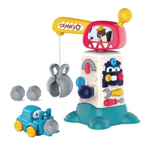 Samtoy İşlevli eğitim pil işletilen bebek karikatür işık ve müzik ile 360 rotasyon pençe makinesi kule vinci oyuncak - Product Image 1