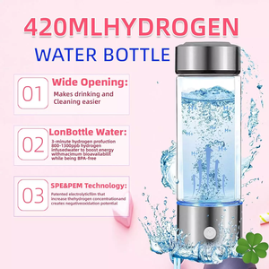 便携式420毫升氢水瓶发生器高效电动不锈钢水离子发生器高级SPE PEM户外 - Product Image 3