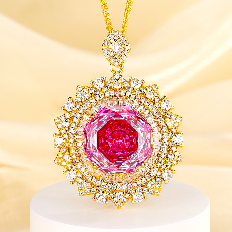 Gold rose pendant with Chopin chain