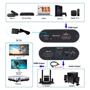 4K HDMI音频转换器提取器4K 60Hz HDMI 2.0电弧分离器HDMI至TOSLINK SPDIF音频转换器音频分离器适配器