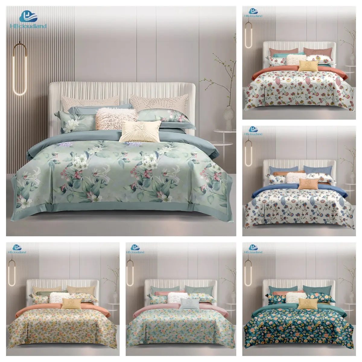 Cloudland in Tấm vỏ gối Cotton Linen Duvet cover Bộ thiết kế Nữ Hoàng bộ đồ giường Bộ 3 cái